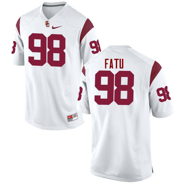 Men #98 Josh Fatu USC Trojans College Football Jerseys-White - Click Image to Close